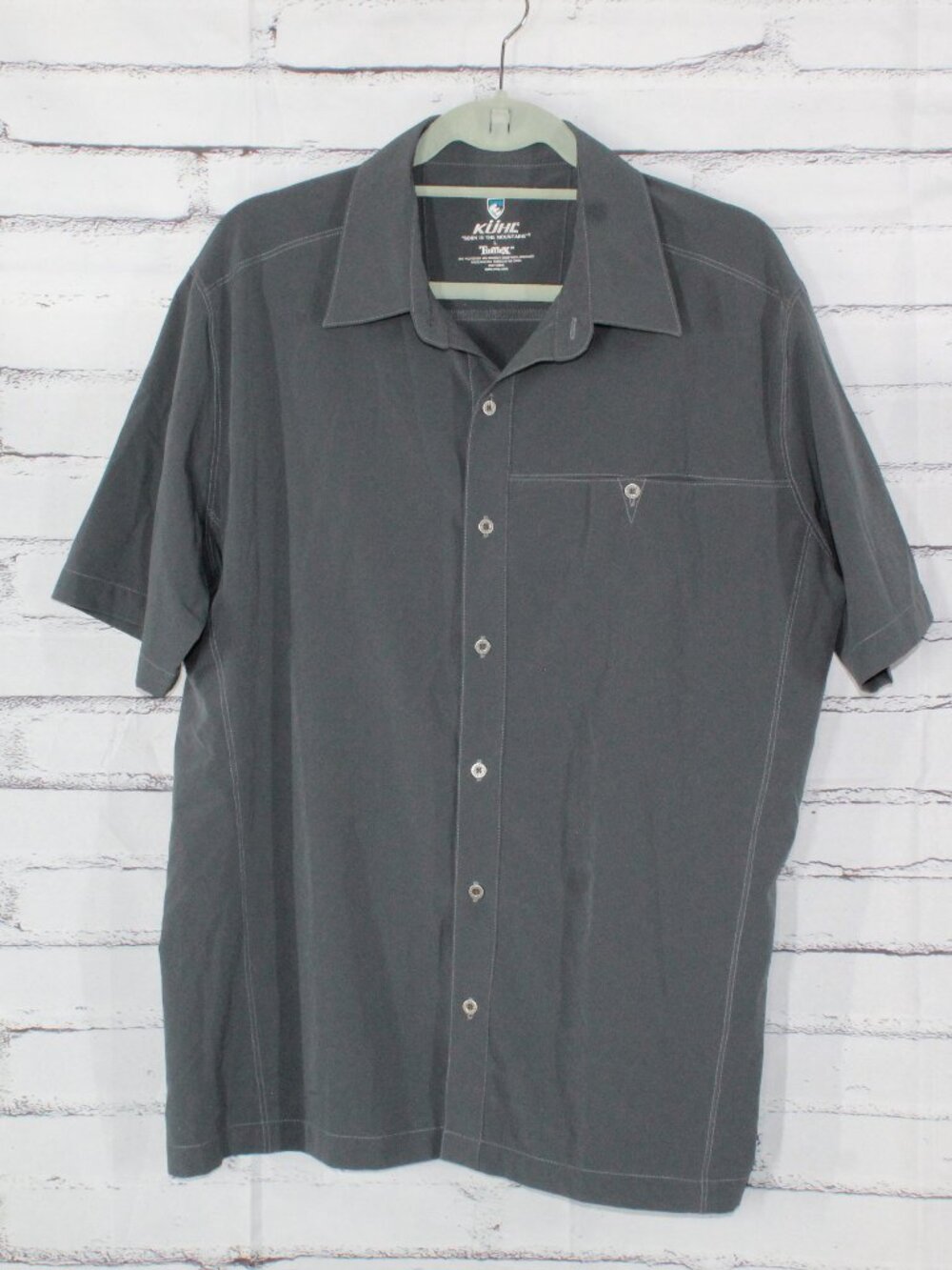 KUHL TuffleX Button Down Shirt Trail Outdoor Hiking Gray Size Large